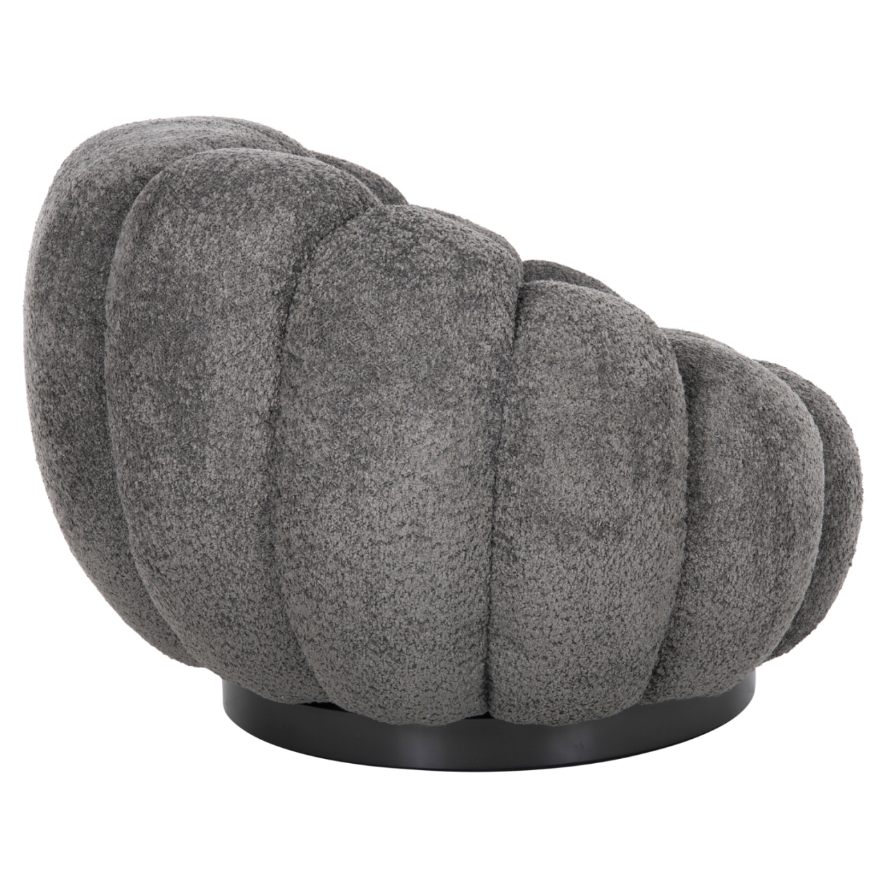 ARMCHAIR SWIVEL GRYMM HM9601.01 GREY BOUCLE-BLACK METAL BASE 95x92x68Hcm. [4]