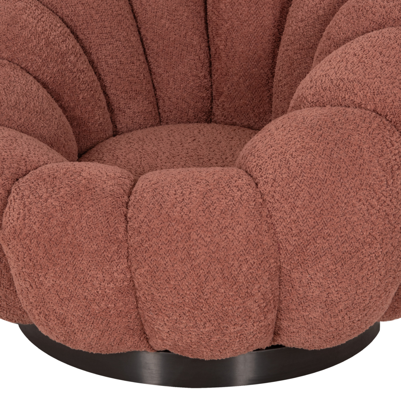 ARMCHAIR SWIVEL GRYMM HM9601.02 PINK BOUCLE-BLACK METAL BASE 95x92x68Hcm. [9]