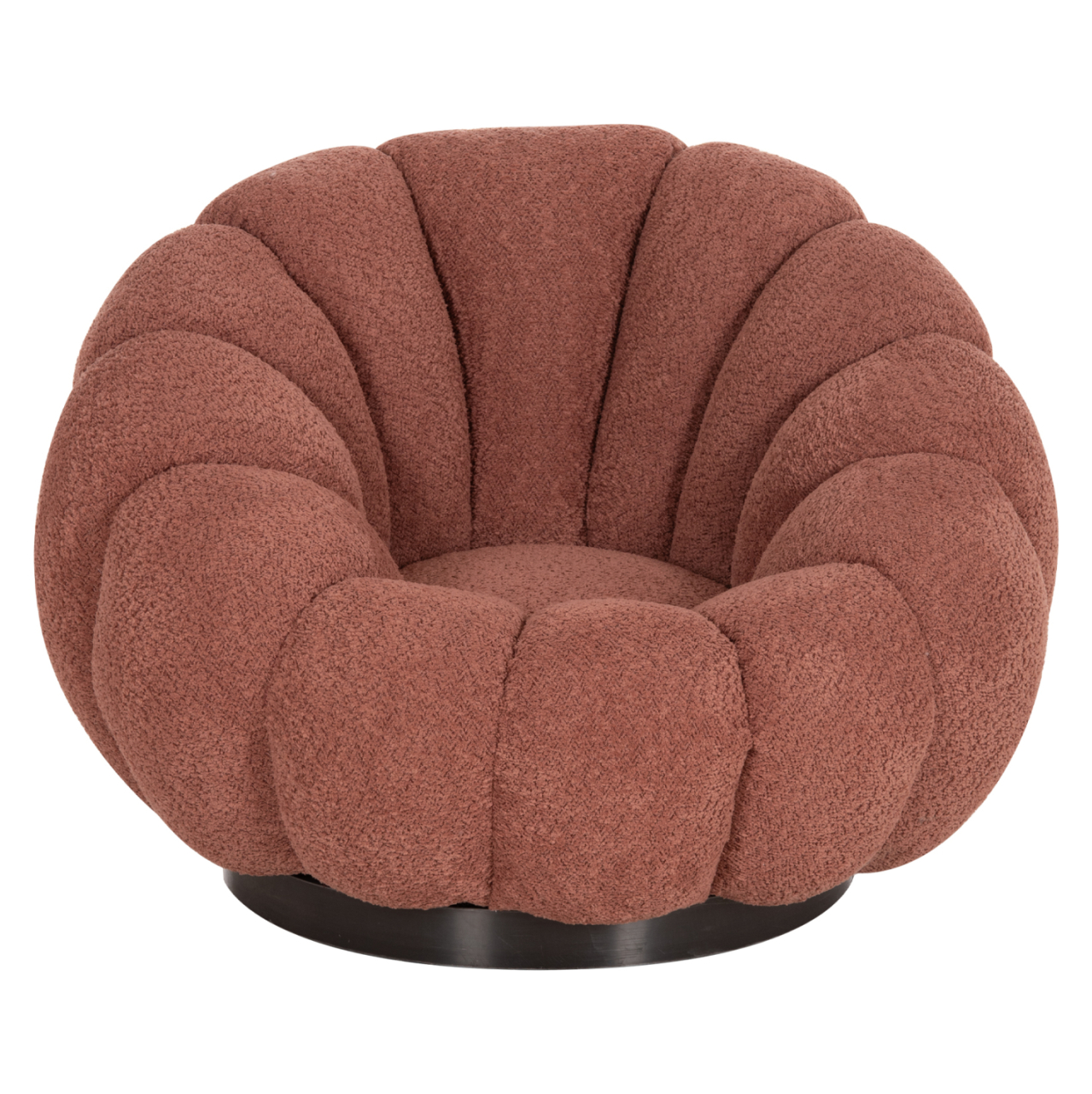 ARMCHAIR SWIVEL GRYMM HM9601.02 PINK BOUCLE-BLACK METAL BASE 95x92x68Hcm. [3]