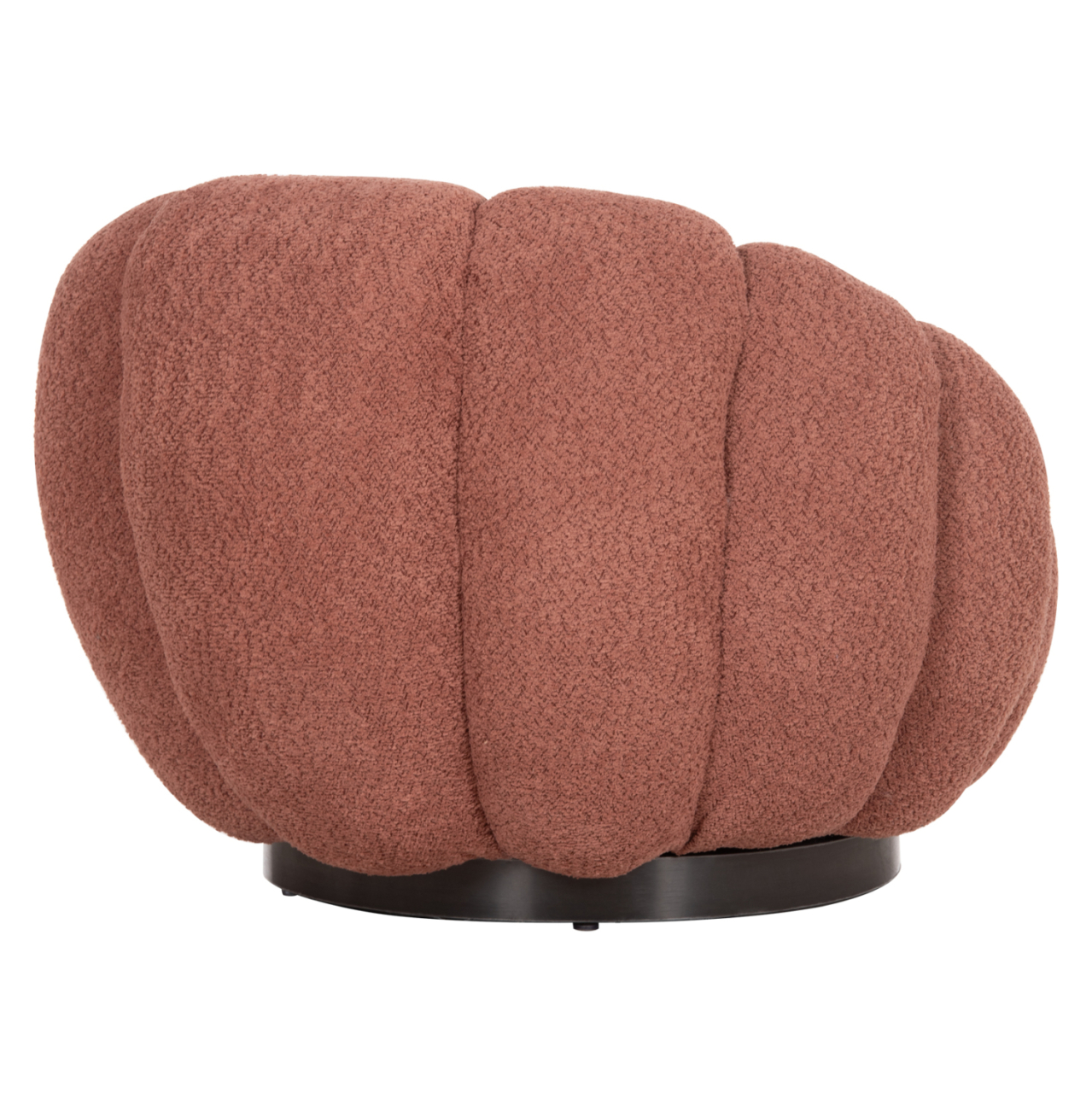 ARMCHAIR SWIVEL GRYMM HM9601.02 PINK BOUCLE-BLACK METAL BASE 95x92x68Hcm. [5]