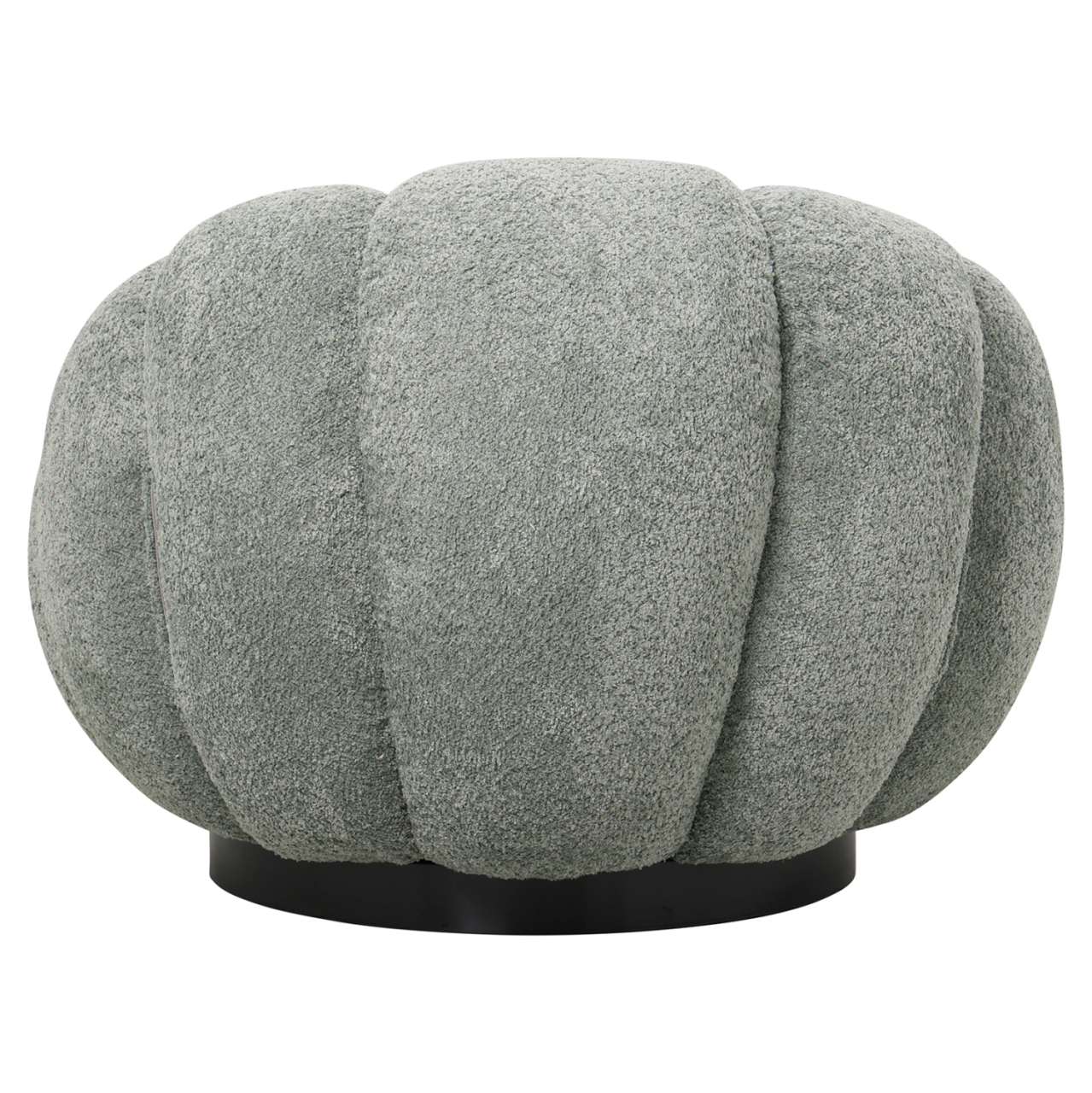 ARMCHAIR SWIVEL GRYMM HM9601.05 PISTACHIO GREEN BOUCLE-BLACK METAL BASE 95x92x68Hcm. [4]