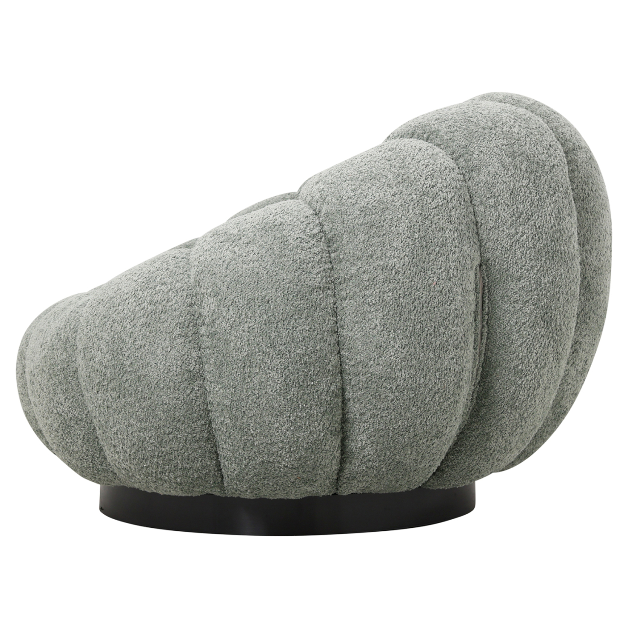 ARMCHAIR SWIVEL GRYMM HM9601.05 PISTACHIO GREEN BOUCLE-BLACK METAL BASE 95x92x68Hcm. [3]