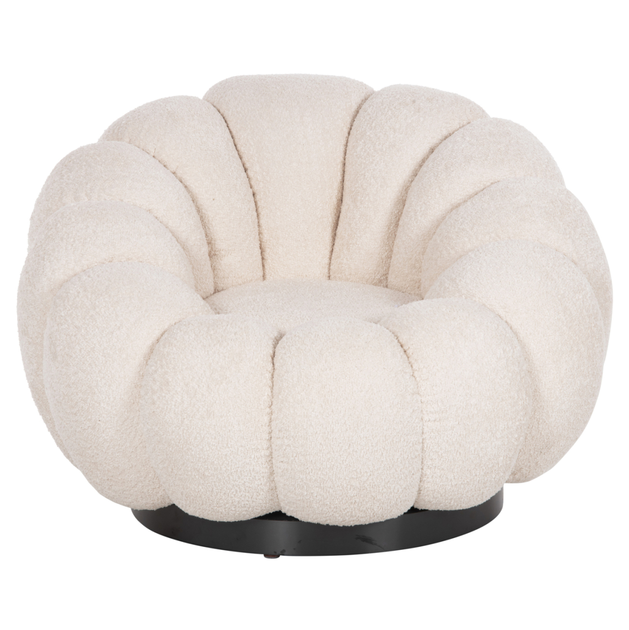 ARMCHAIR SWIVEL GRYMM HM9601.06 ECRU BOUCLE-BLACK METAL BASE 95x92x68Hcm. [3]