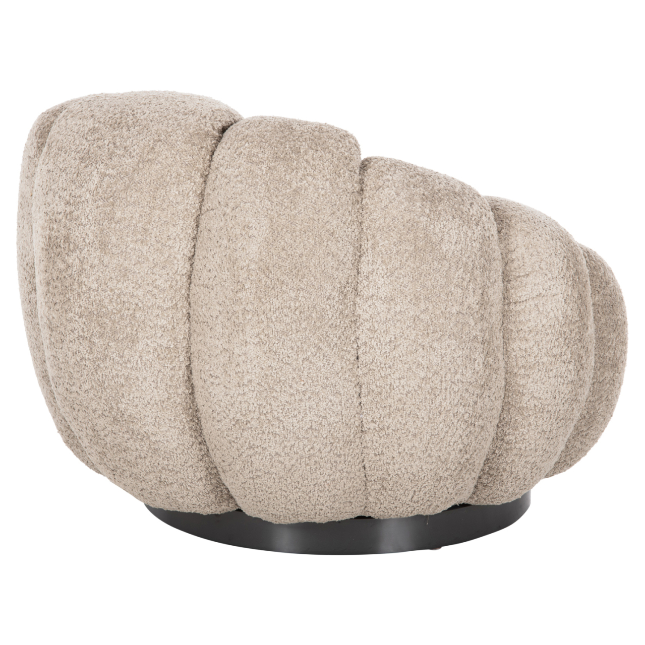 ARMCHAIR SWIVEL GRYMM HM9601.08 BROWNISH BEIGE BOUCLE-BLACK METAL BASE 95x92x68Hcm. [3]