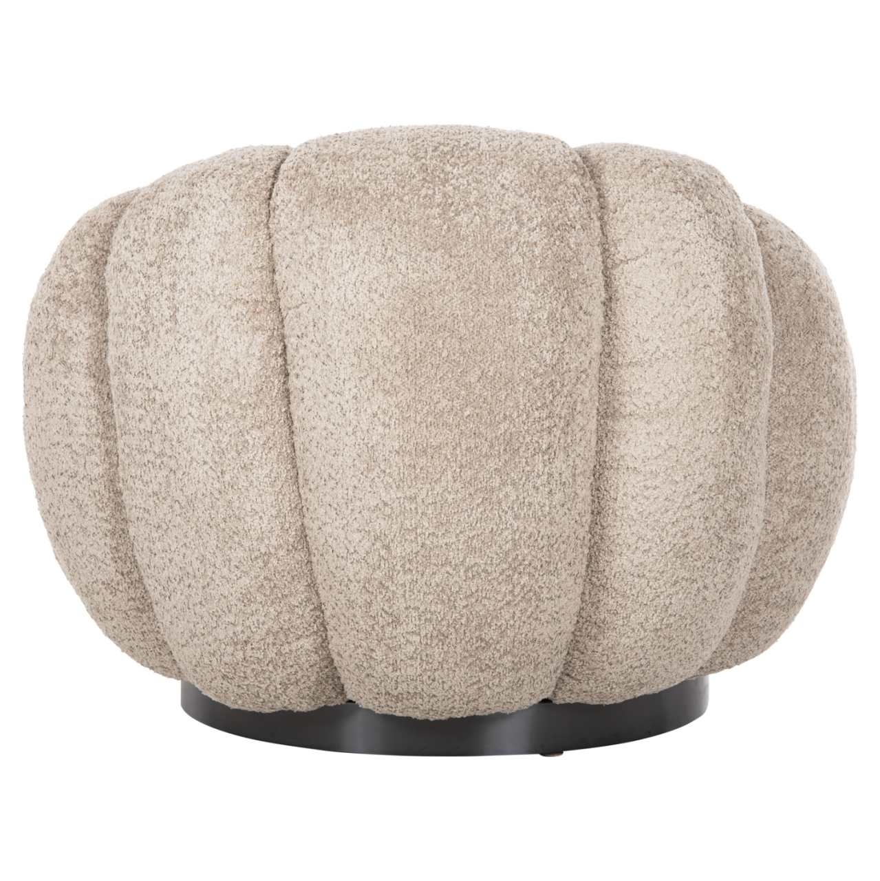 ARMCHAIR SWIVEL GRYMM HM9601.08 BROWNISH BEIGE BOUCLE-BLACK METAL BASE 95x92x68Hcm. [4]