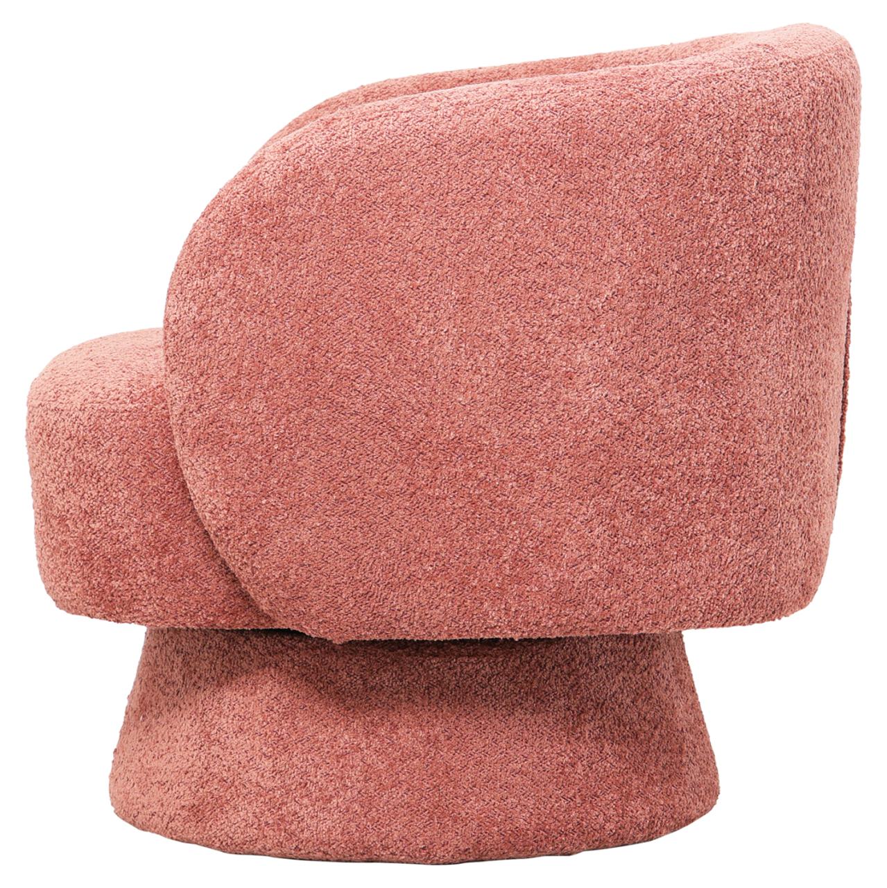 ARMCHAIR SWIVEL KARLEN HM9592.02 PINK BOUCLE FABRIC 78x81x77Hcm. [3]