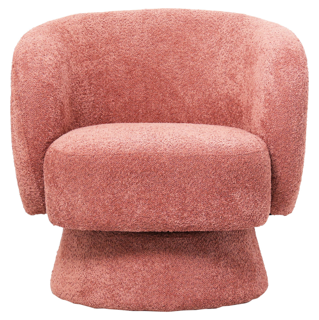 ARMCHAIR SWIVEL KARLEN HM9592.02 PINK BOUCLE FABRIC 78x81x77Hcm. [2]