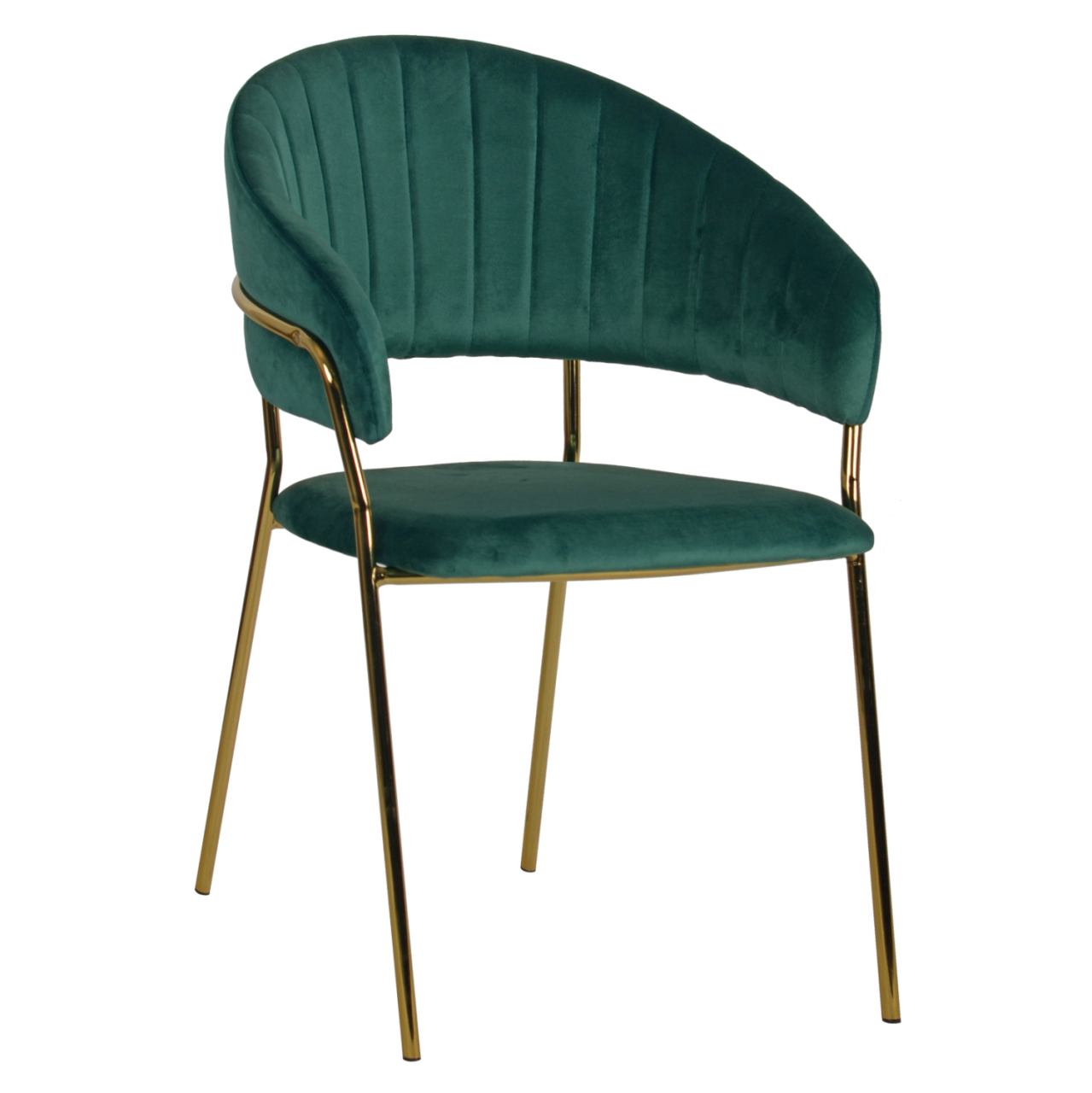Armchair Theodore HM8520.03 Velvet Cyppress Green Color with metallic frame 55x50x82cm [1]