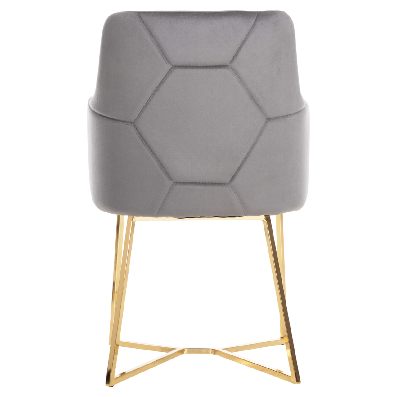 ARMCHAIR TRIANA HM9278.11 GREY VELVET WITH GOLD METAL LEGS 54,5x60,5x85,5Hcm. [5]