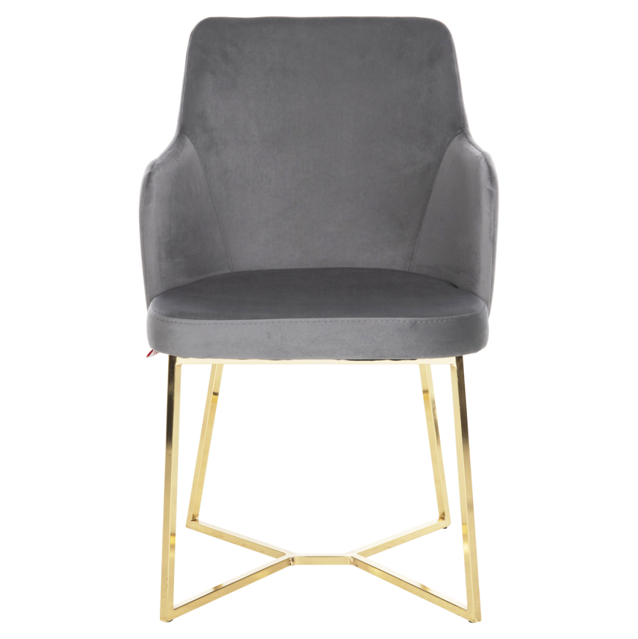 ARMCHAIR TRIANA HM9278.11 GREY VELVET WITH GOLD METAL LEGS 54,5x60,5x85,5Hcm. [3]