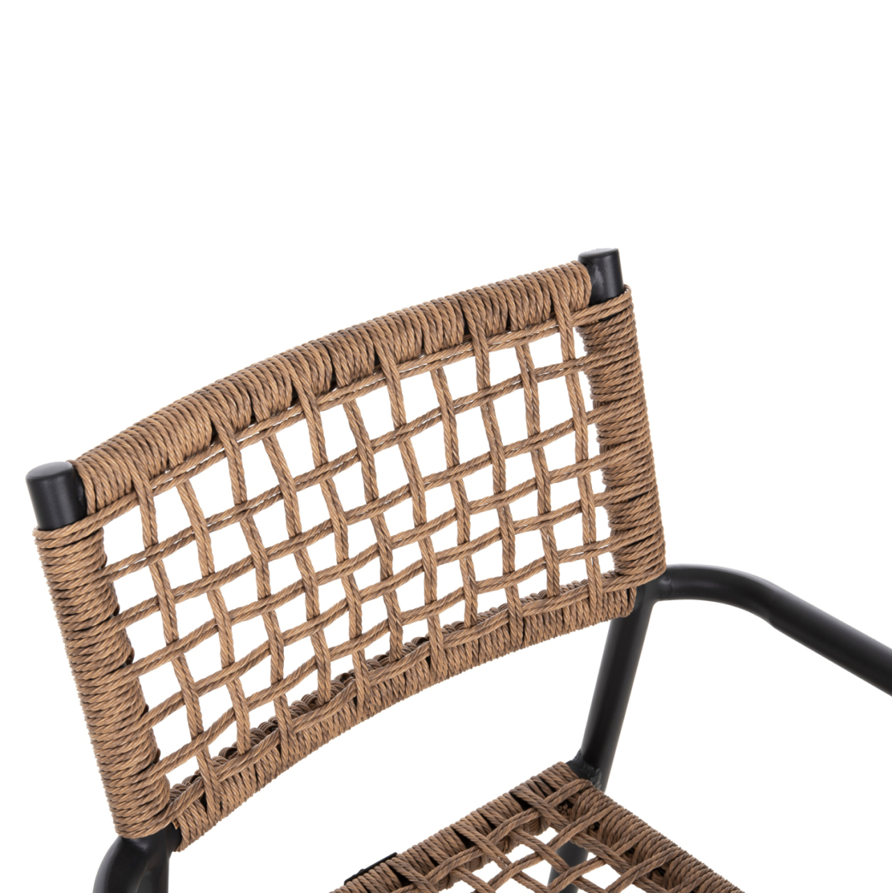 ARMCHAIR TRILAN HM6044.02 ALUMINUM IN BLACK-SYNTHETIC RATTAN IN NATURAL 57x59x85Hcm. [7]