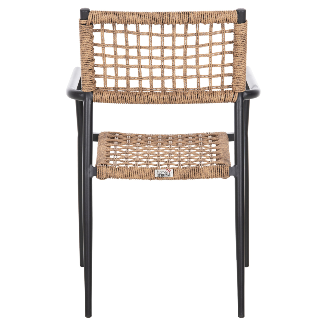 ARMCHAIR TRILAN HM6044.02 ALUMINUM IN BLACK-SYNTHETIC RATTAN IN NATURAL 57x59x85Hcm. [6]