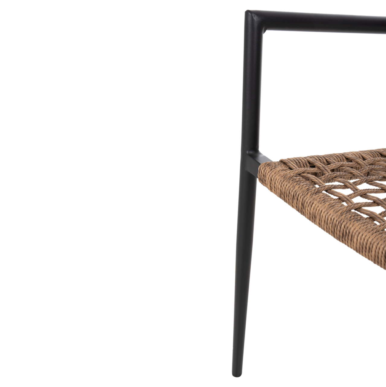 ARMCHAIR TRILAN HM6044.02 ALUMINUM IN BLACK-SYNTHETIC RATTAN IN NATURAL 57x59x85Hcm. [9]