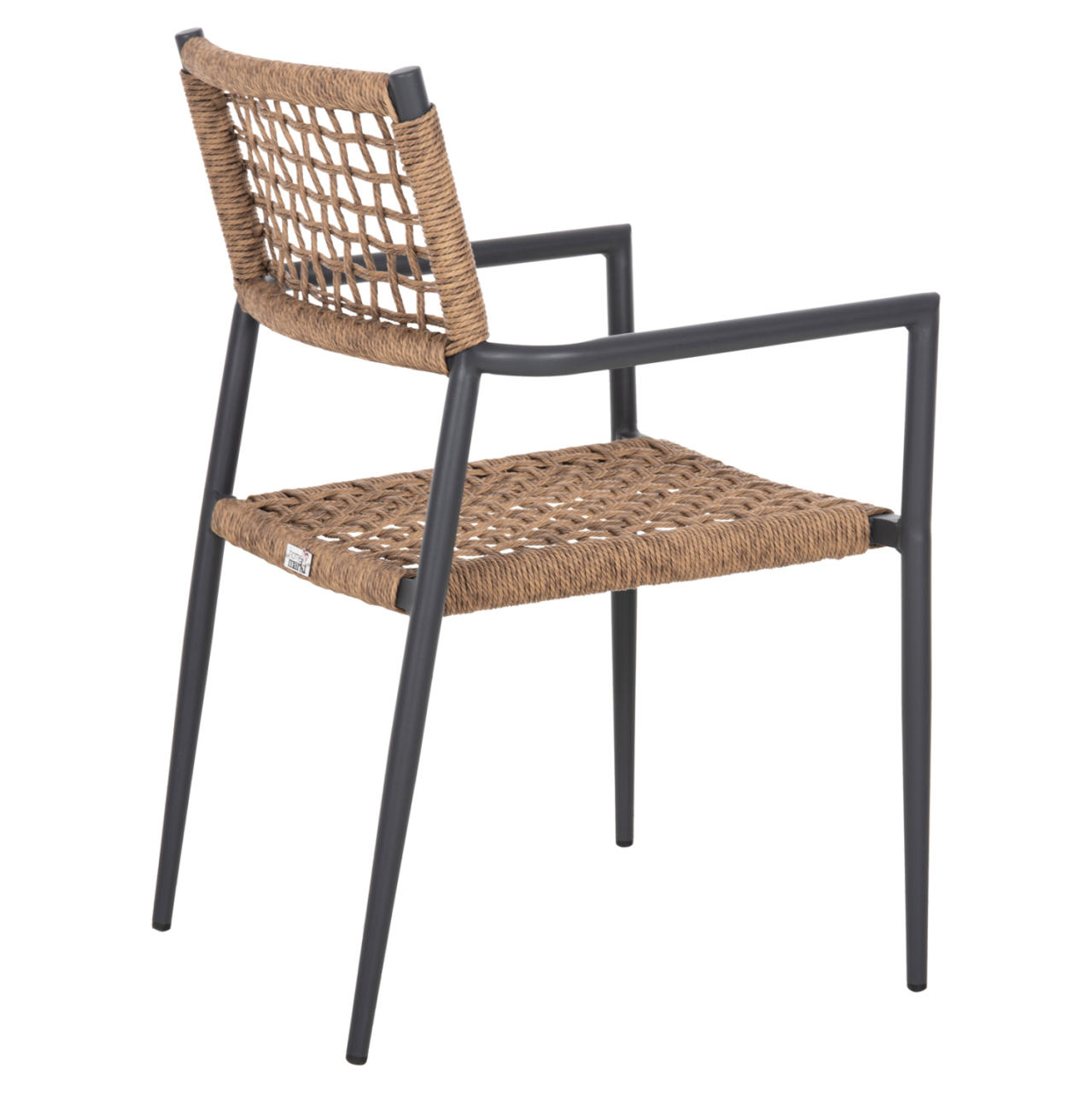 ARMCHAIR TRILAN HM6044.03 ALUMINUM IN ANTHRACITE-SYNTHETIC RATTAN IN NATURAL 57x59x85Hcm. [5]