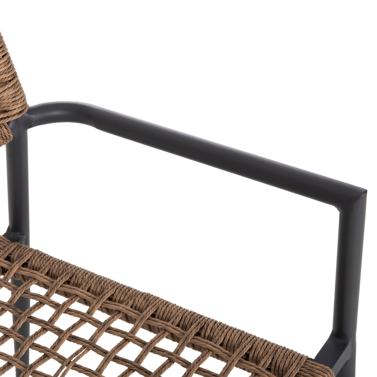 ARMCHAIR TRILAN HM6044.03 ALUMINUM IN ANTHRACITE-SYNTHETIC RATTAN IN NATURAL 57x59x85Hcm. [8]