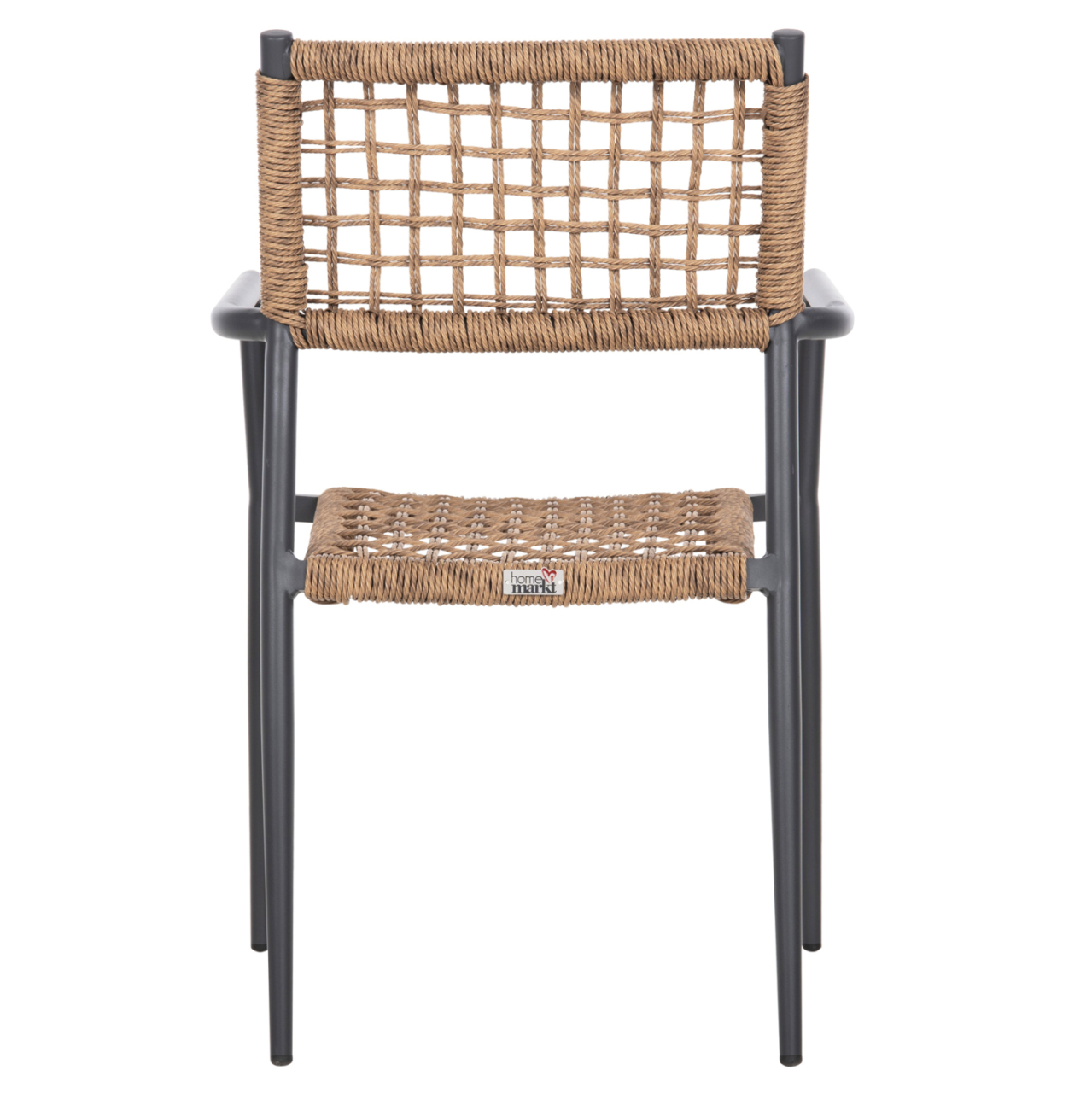 ARMCHAIR TRILAN HM6044.03 ALUMINUM IN ANTHRACITE-SYNTHETIC RATTAN IN NATURAL 57x59x85Hcm. [6]