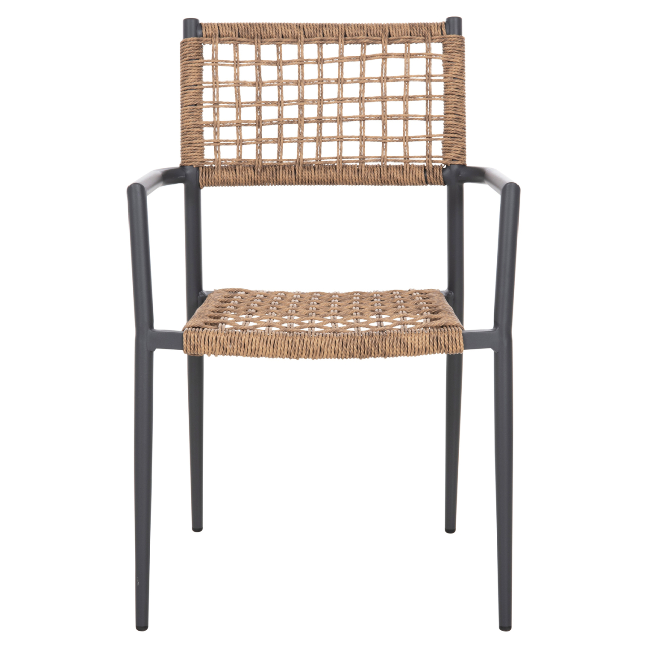 ARMCHAIR TRILAN HM6044.03 ALUMINUM IN ANTHRACITE-SYNTHETIC RATTAN IN NATURAL 57x59x85Hcm. [3]