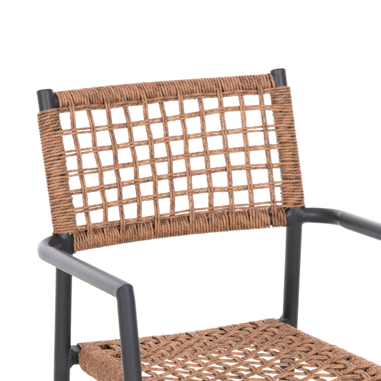 ARMCHAIR TRILAN HM6044.03 ALUMINUM IN ANTHRACITE-SYNTHETIC RATTAN IN NATURAL 57x59x85Hcm. [7]