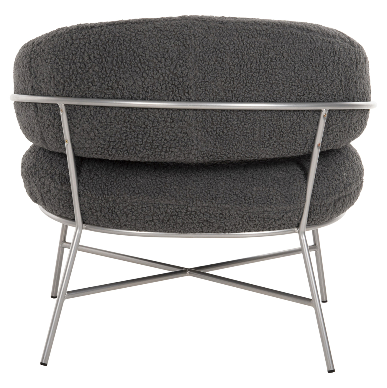 ARMCHAIR TRUDI HM8639.21 GREY BOUCLE FABRIC AND SILVER METAL FRAME 84x79x76Hcm. [6]