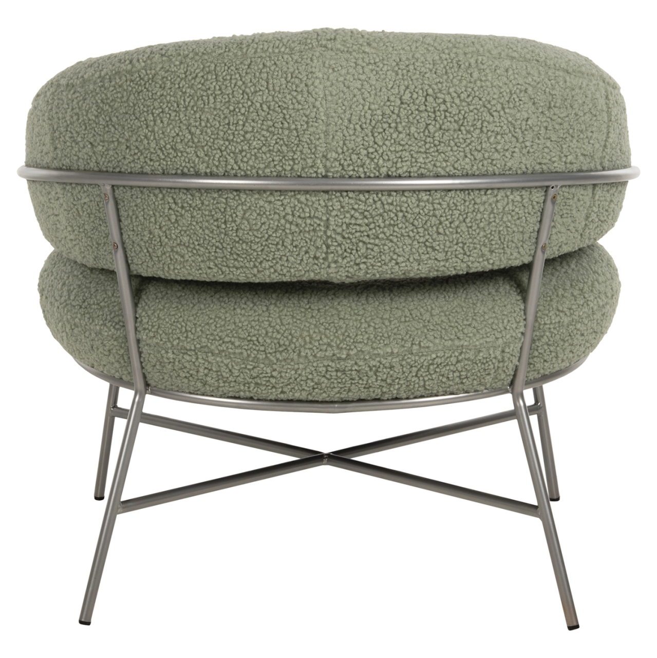 ARMCHAIR TRUDI HM8639.27 PISTACHIO GREEN BOUCLE FABRIC AND SILVER METAL FRAME 84x79x76Hcm. [6]