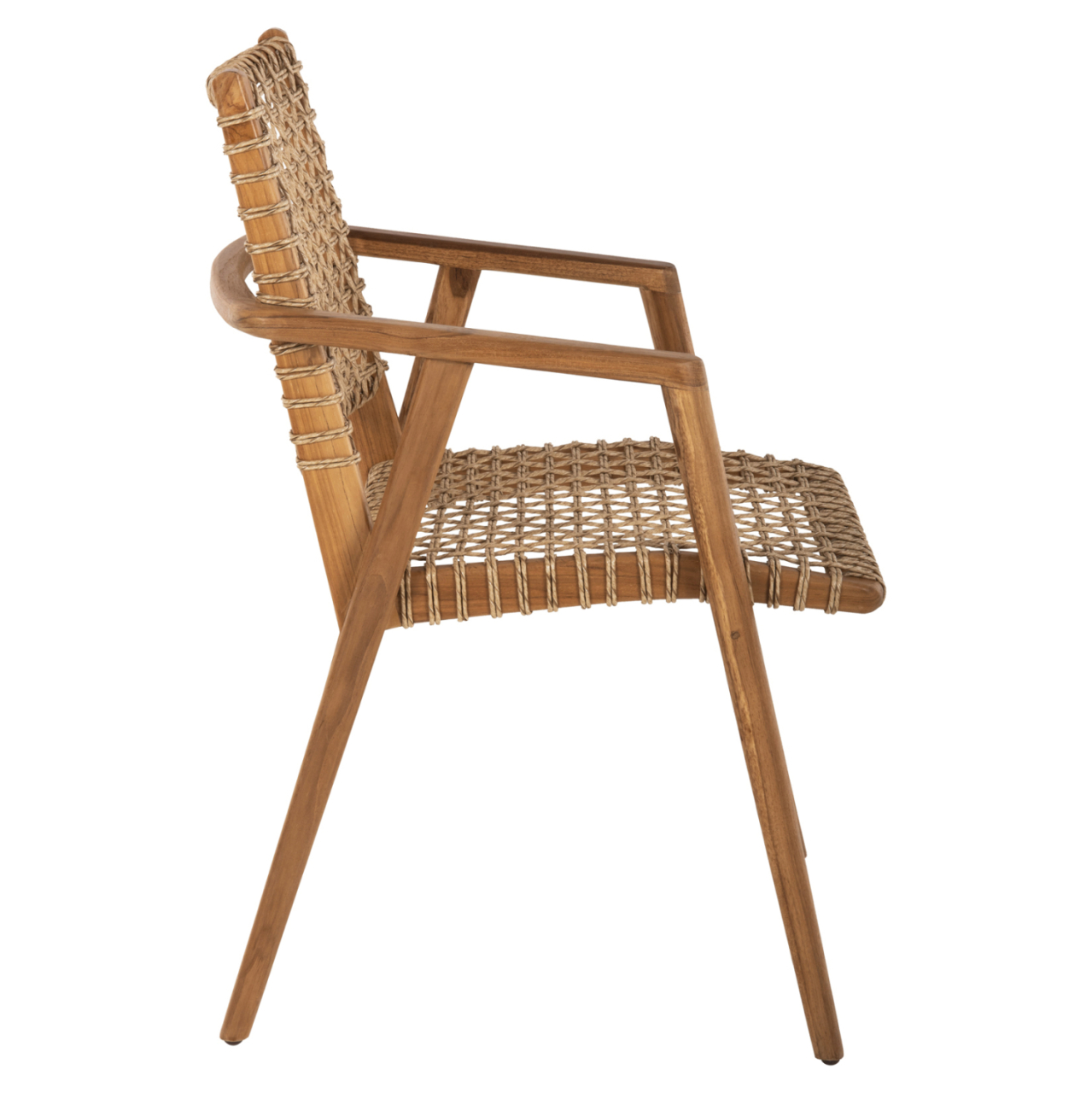 ARMCHAIR VAYA HM9823 TEAK WOOD-SYNTHETIC ROPE IN NATURAL COLOR 53.5x60.5x85Hcm. [4]