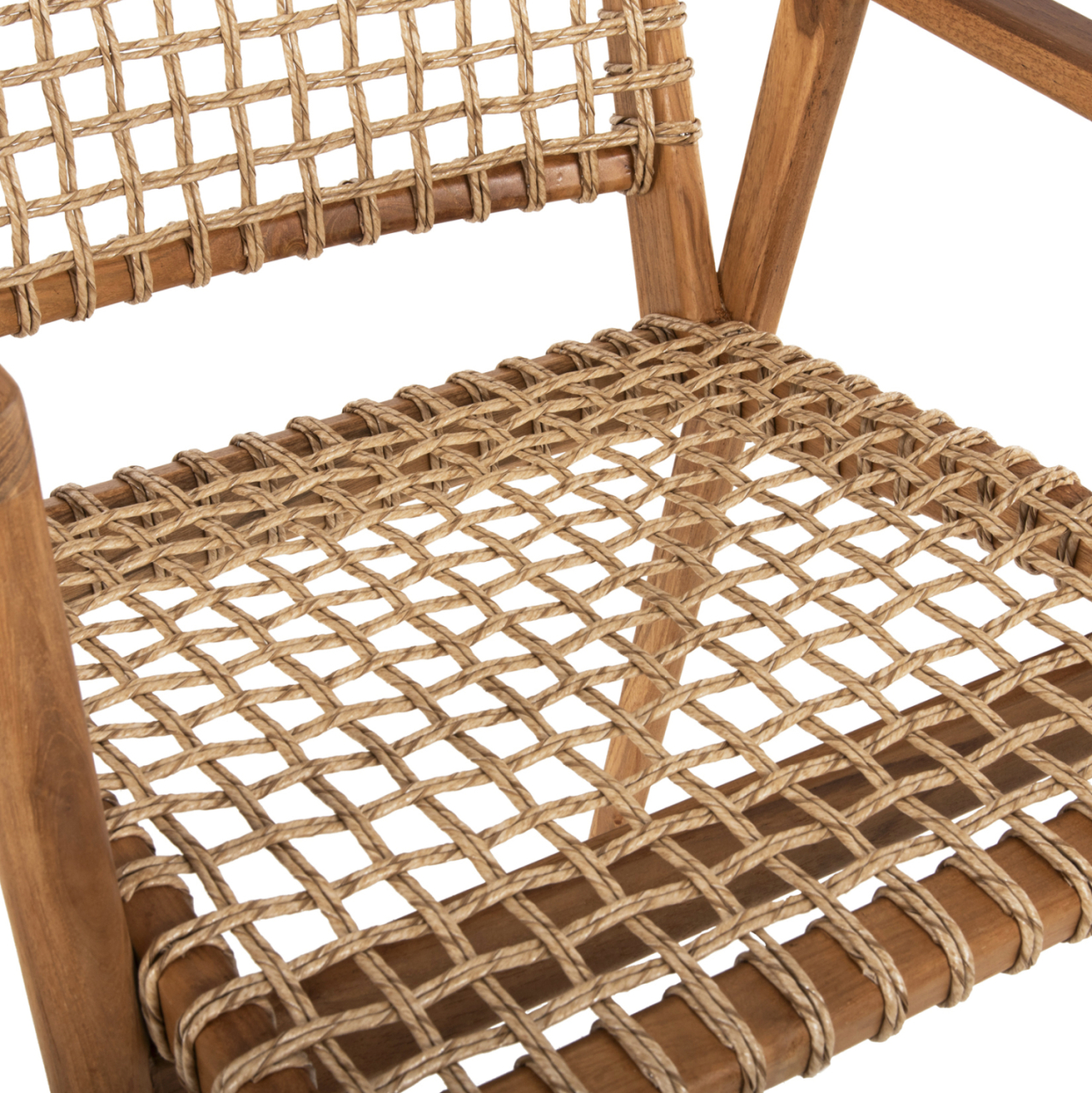 ARMCHAIR VAYA HM9823 TEAK WOOD-SYNTHETIC ROPE IN NATURAL COLOR 53.5x60.5x85Hcm. [8]