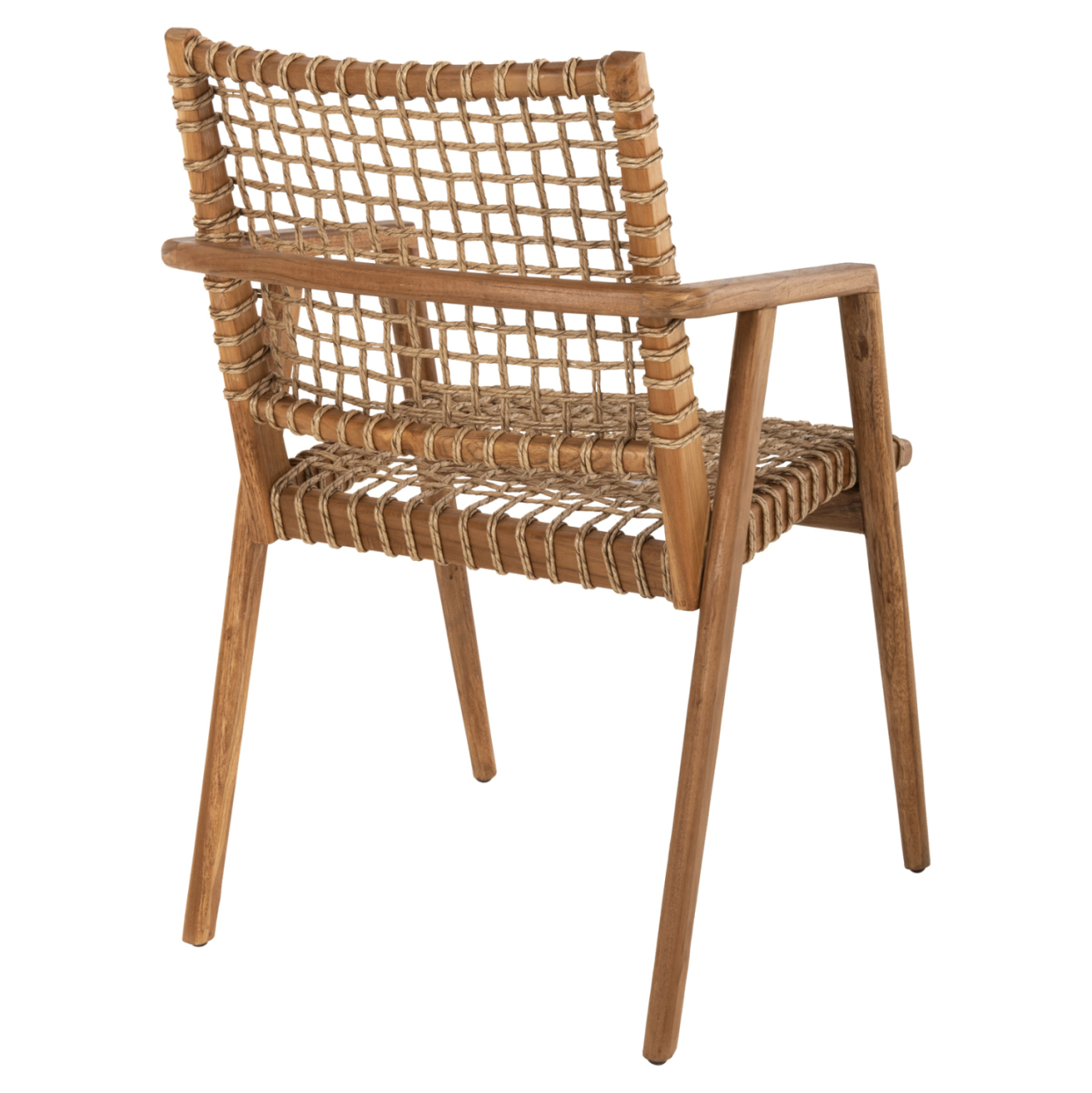 ARMCHAIR VAYA HM9823 TEAK WOOD-SYNTHETIC ROPE IN NATURAL COLOR 53.5x60.5x85Hcm. [5]