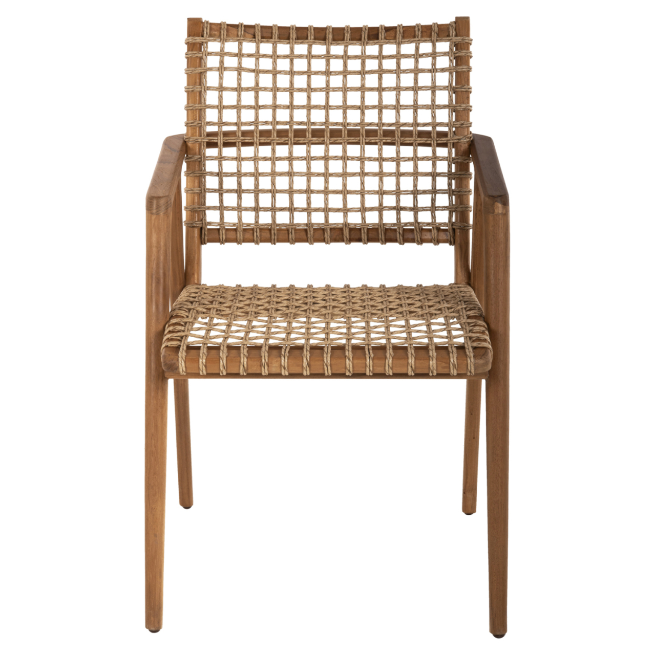 ARMCHAIR VAYA HM9823 TEAK WOOD-SYNTHETIC ROPE IN NATURAL COLOR 53.5x60.5x85Hcm. [3]