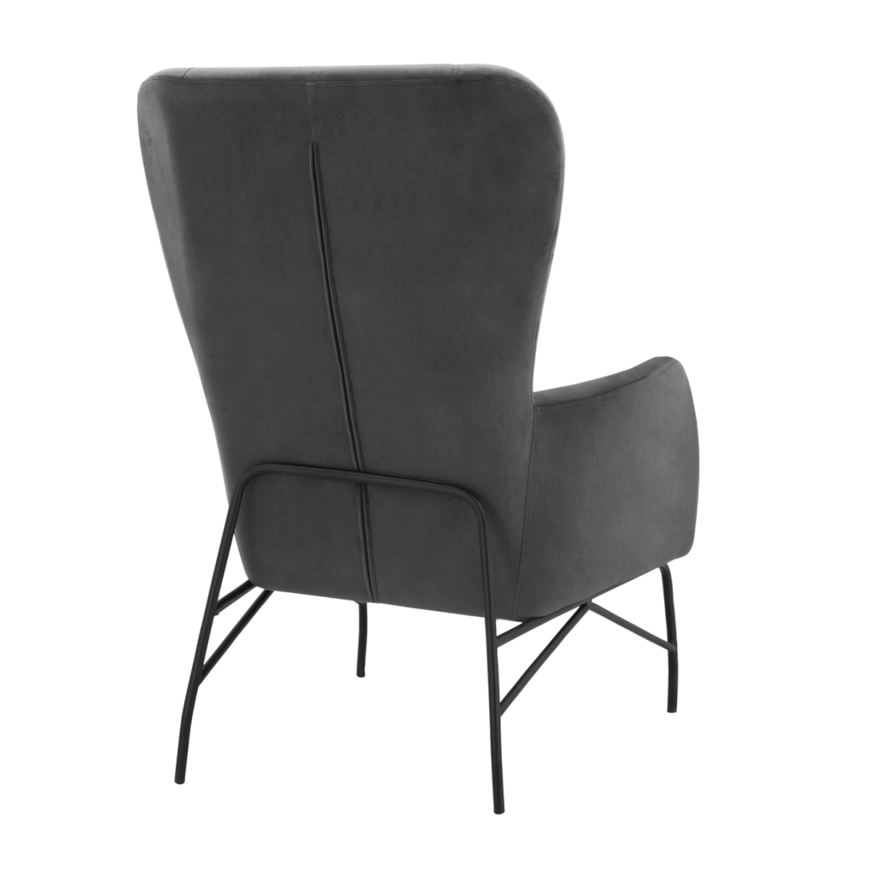 Armchair Velvet Grey with metallic black leg HM8721.01 67x80x102 cm. [5]