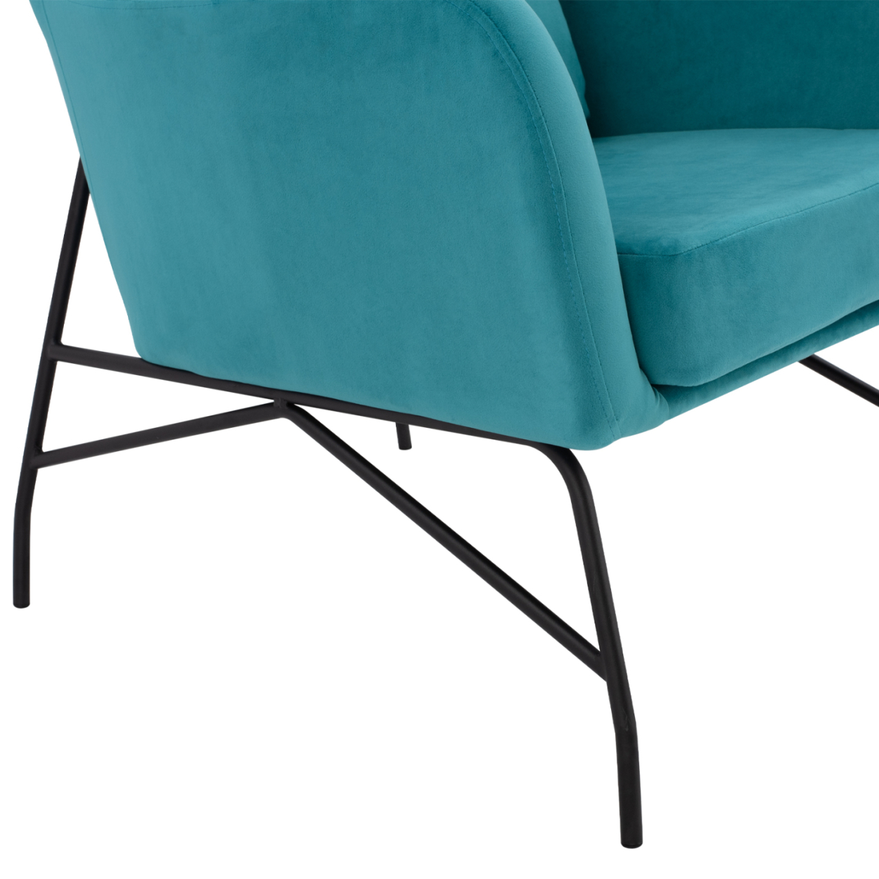 Armchair Velvet Turquoise with metallic black leg HM8721.08 67x80x102 cm. [9]