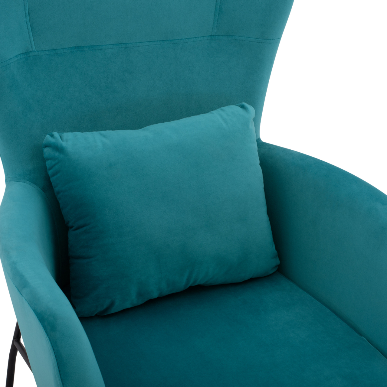 Armchair Velvet Turquoise with metallic black leg HM8721.08 67x80x102 cm. [8]