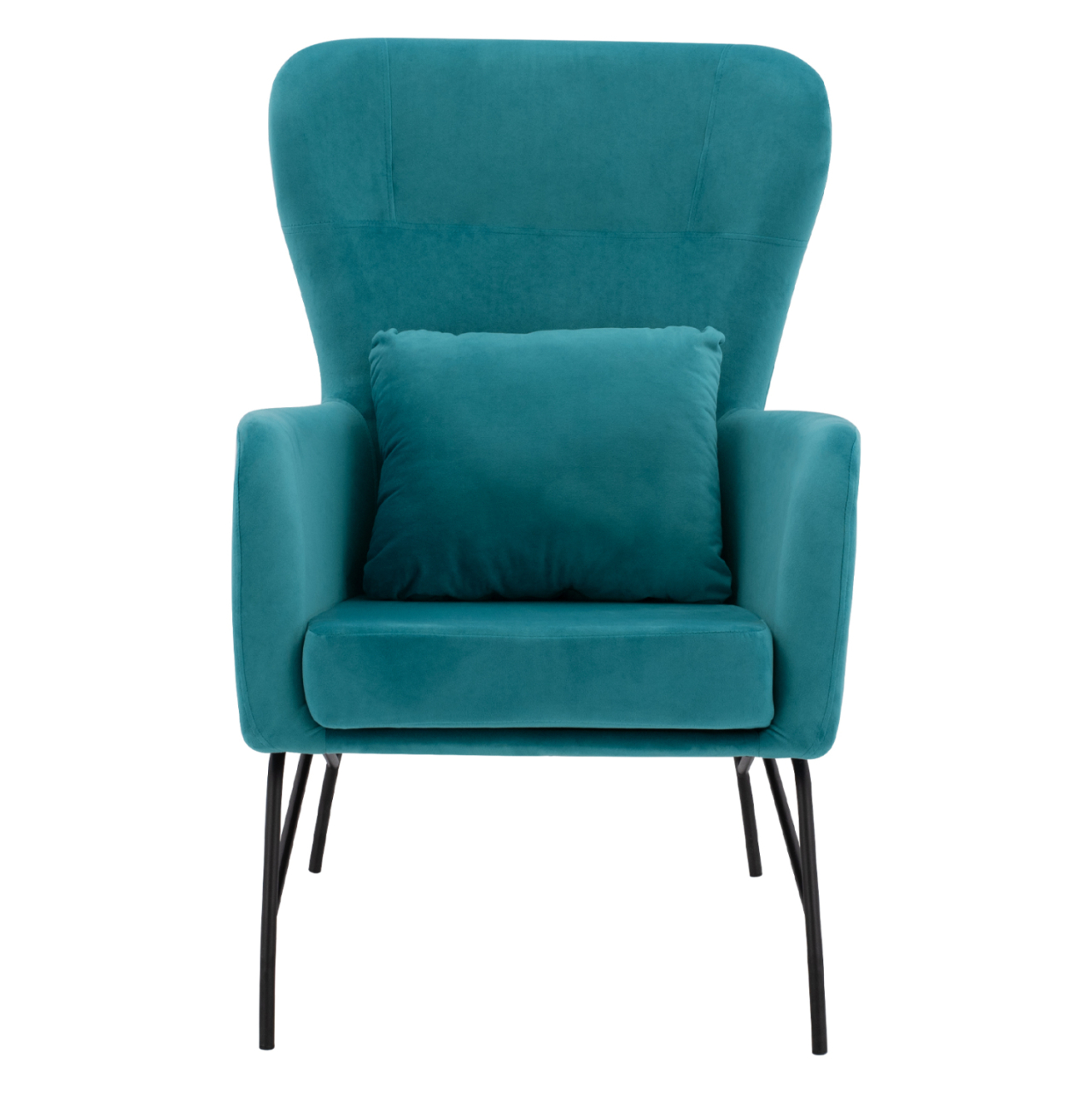 Armchair Velvet Turquoise with metallic black leg HM8721.08 67x80x102 cm. [3]