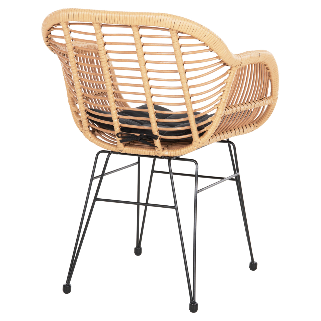 ARMCHAIR WITH SEAT CUSHION METAL FRAME ALLEGRA HM5450.31 BEIGE RATTAN IN WICKER 58x59x82H cm.m. [5]