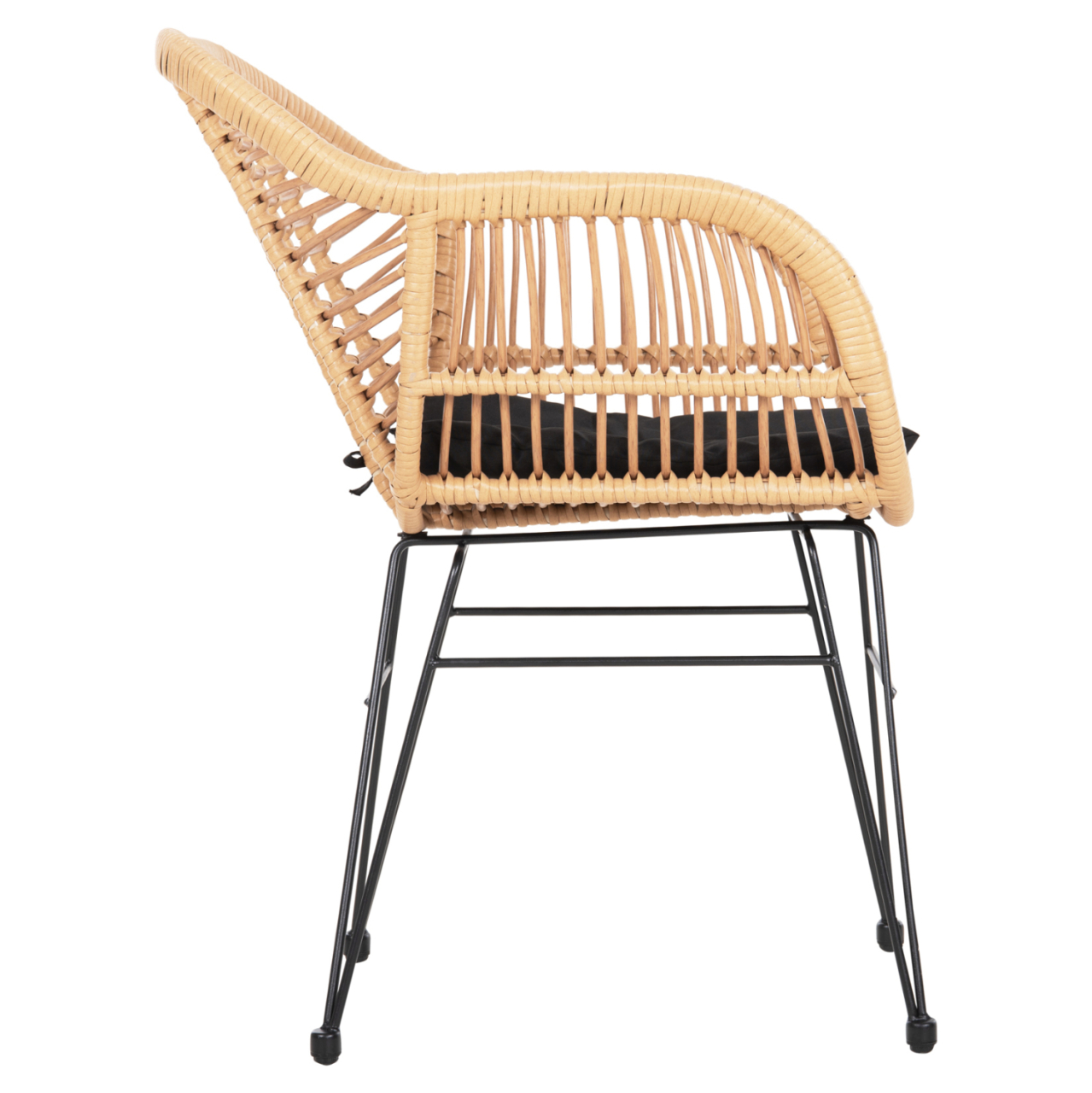 ARMCHAIR WITH SEAT CUSHION METAL FRAME ALLEGRA HM5450.31 BEIGE RATTAN IN WICKER 58x59x82H cm.m. [4]
