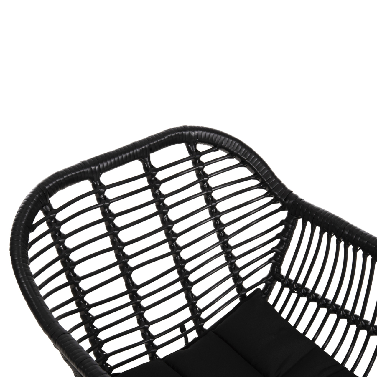 ARMCHAIR WITH SEAT CUSHION METAL FRAME ALLEGRA HM5450.32 BLACK RATTAN IN WICKER 58x59x82H [7]