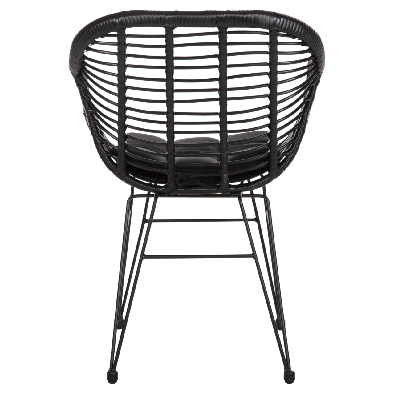 ARMCHAIR WITH SEAT CUSHION METAL FRAME ALLEGRA HM5450.32 BLACK RATTAN IN WICKER 58x59x82H [6]