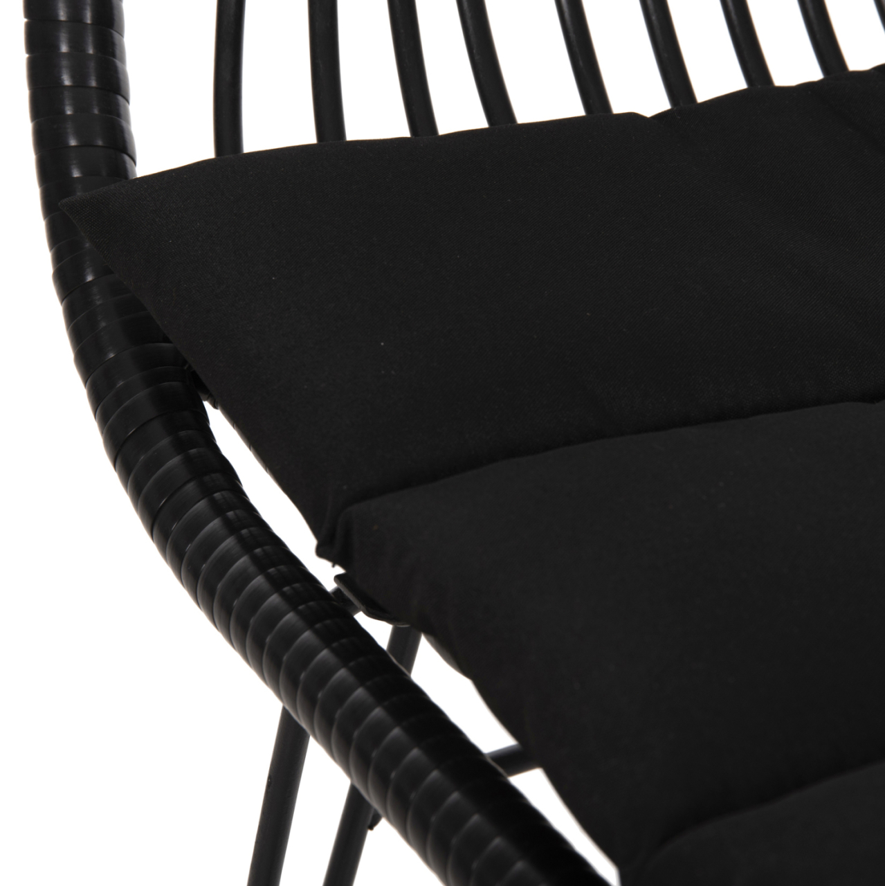 ARMCHAIR WITH SEAT CUSHION METAL FRAME ALLEGRA HM5450.32 BLACK RATTAN IN WICKER 58x59x82H [9]