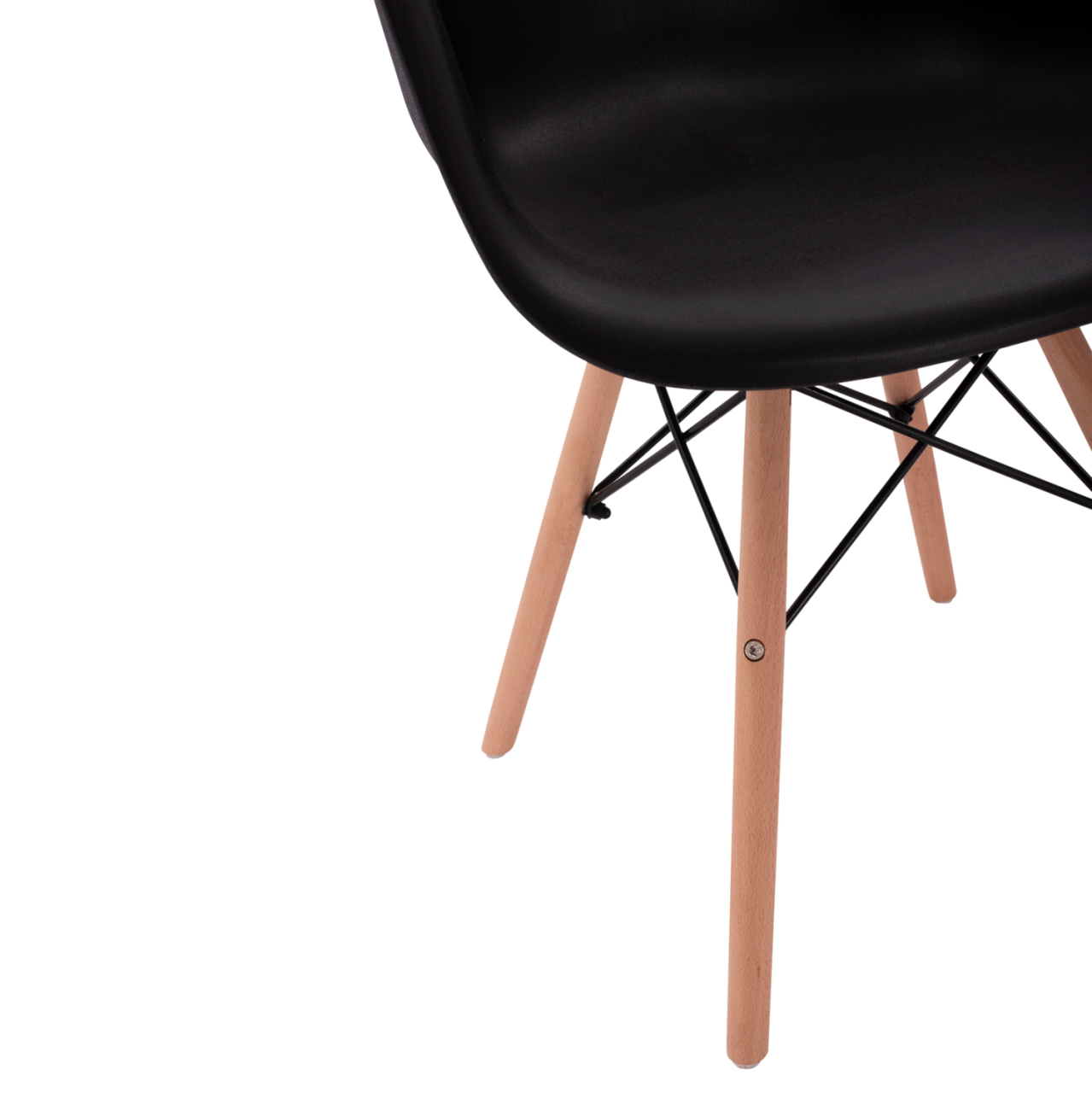 Armchair with wooden legs and black seat Mirto HM005.02 64x60x81 cm [10]