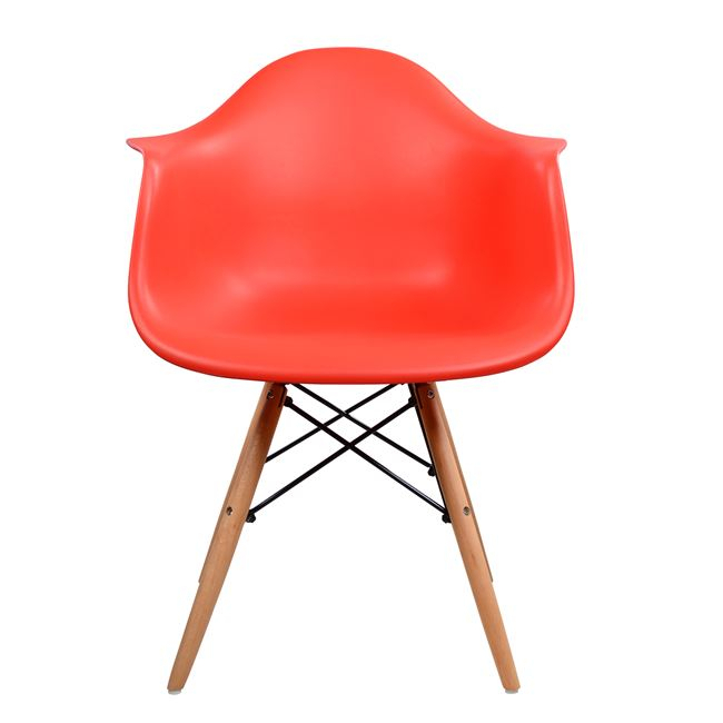 Armchair with wooden legs and red seat Mirto HM005.04 64x60x81 cm [3]