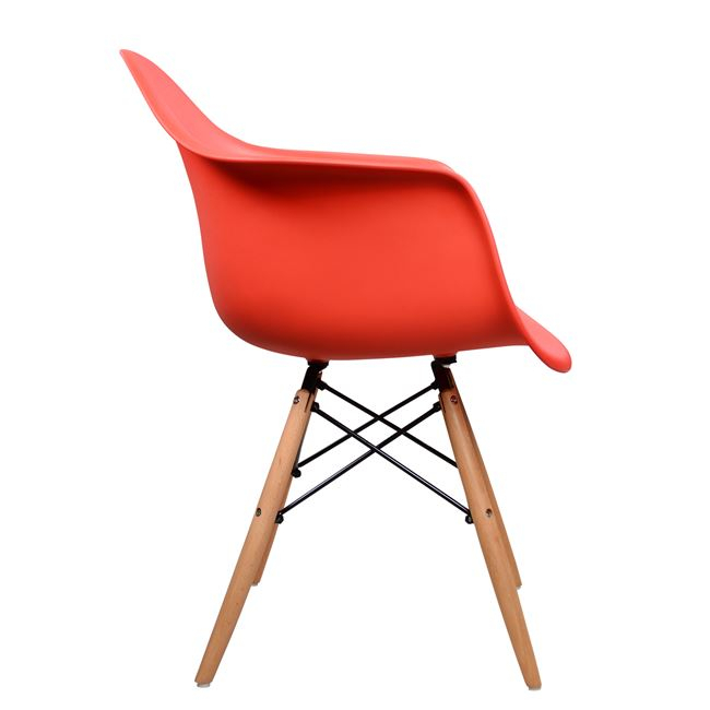 Armchair with wooden legs and red seat Mirto HM005.04 64x60x81 cm [4]