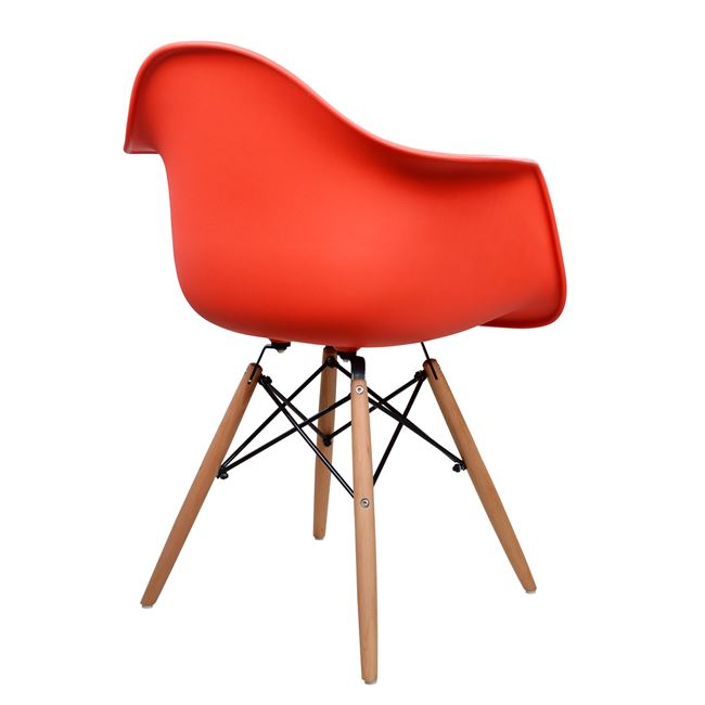 Armchair with wooden legs and red seat Mirto HM005.04 64x60x81 cm [5]