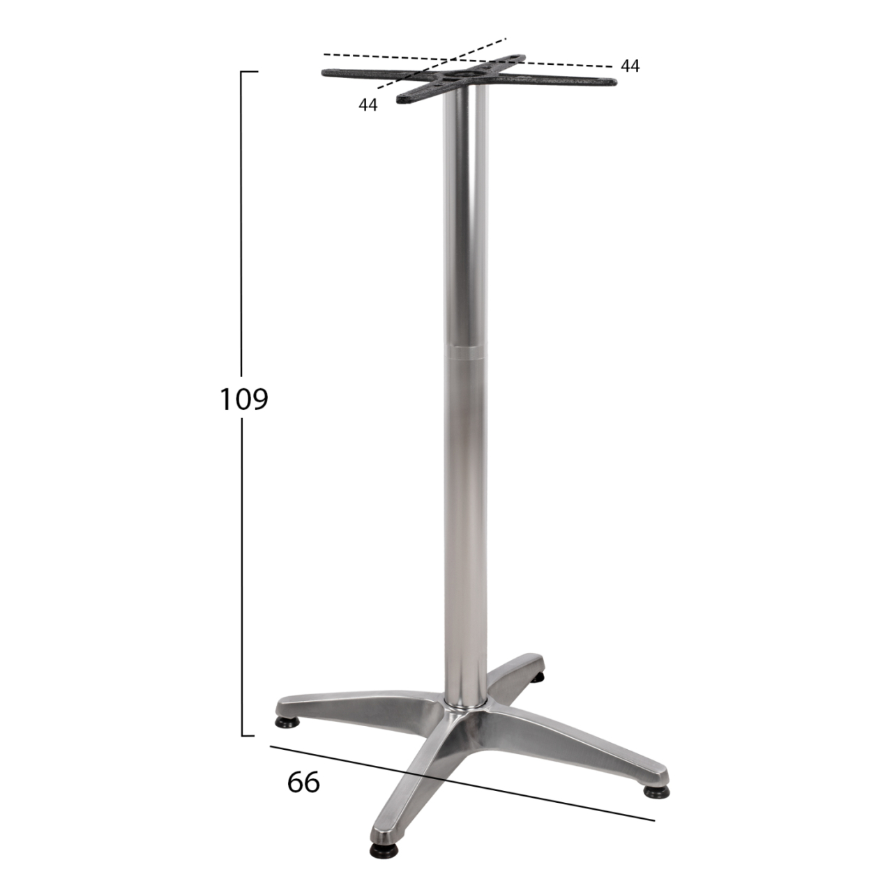Bar Base Aluminum 66x66x109cm with cross 44x44cm HM450 Chromed [2]