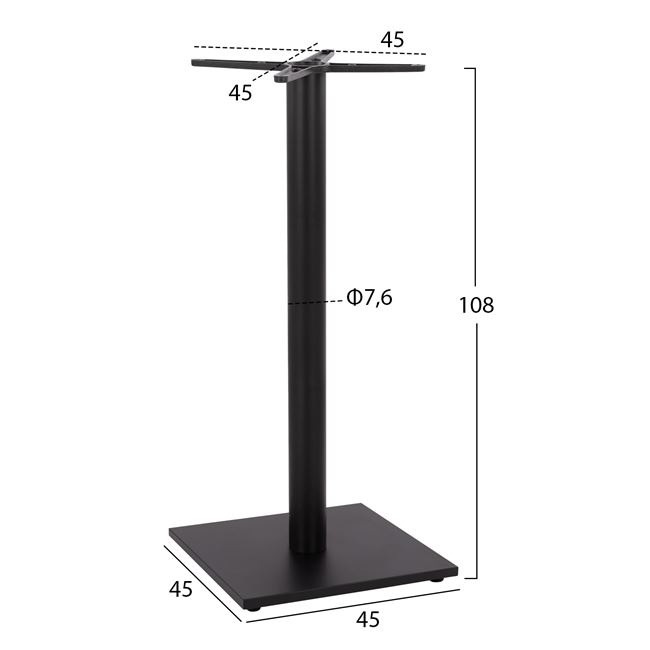 Bar Base Metall Black matte color 45x45x108cm with adjuster HM439 [2]