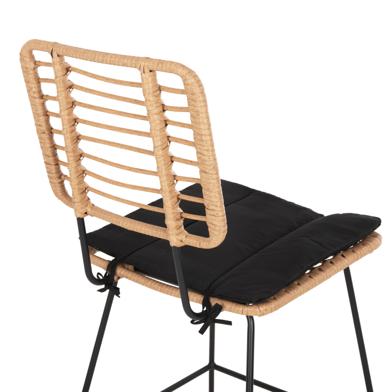 BAR STOOL ALLEGRA HM5455.11 METALandCUSHION BLACK-WICKER BEIGE 56x59x116.5Hcm. [9]