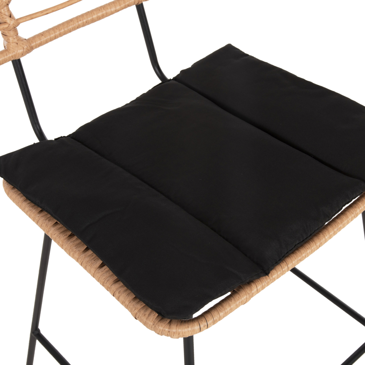 BAR STOOL ALLEGRA HM5455.11 METALandCUSHION BLACK-WICKER BEIGE 56x59x116.5Hcm. [8]