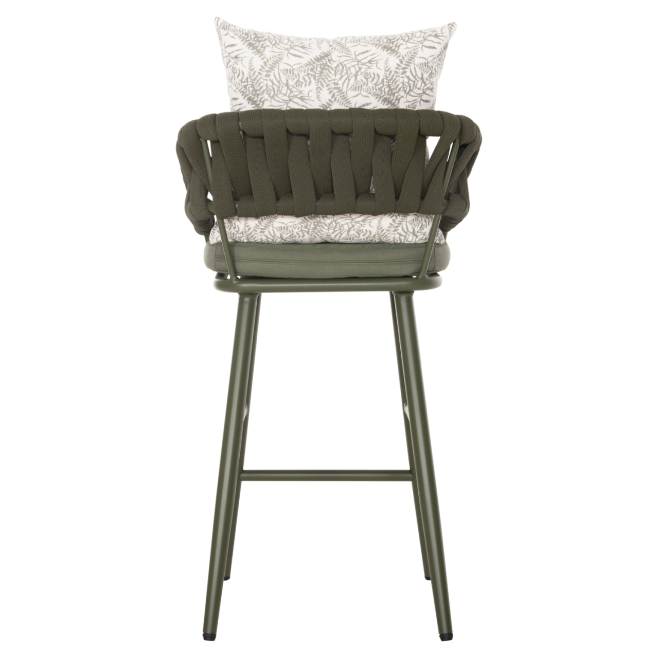 BAR STOOL ALUMINUM CAMDEN HM6142.09 BACK CUSHION WITH PRINT PATTERN-DARK OLIVE 56x60x108Hcm. [6]