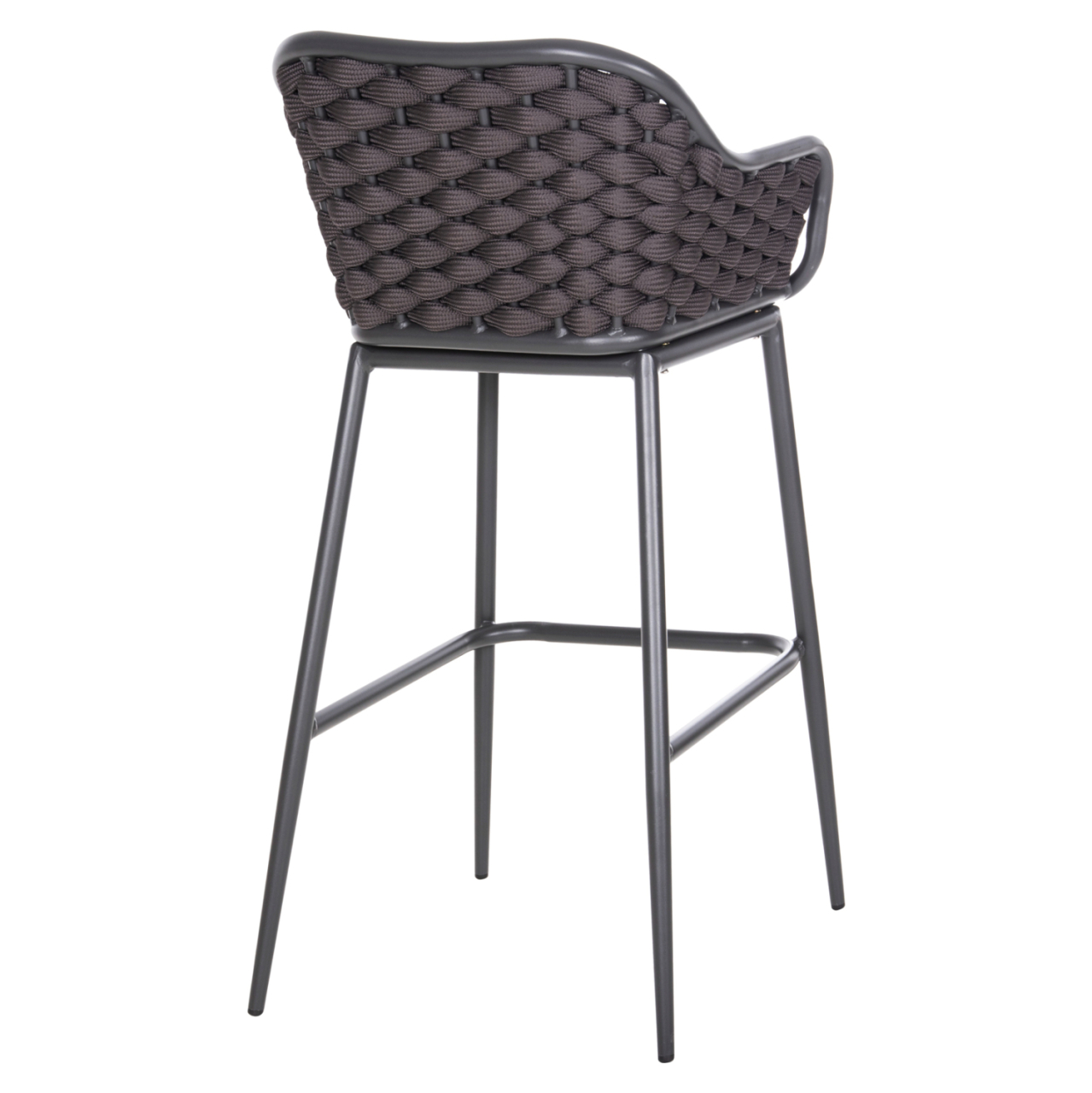 BAR STOOL ALUMINUM FRAME DARK GREY-ROPE BROWN 50x50x103Hcm.HM5862.01 [5]
