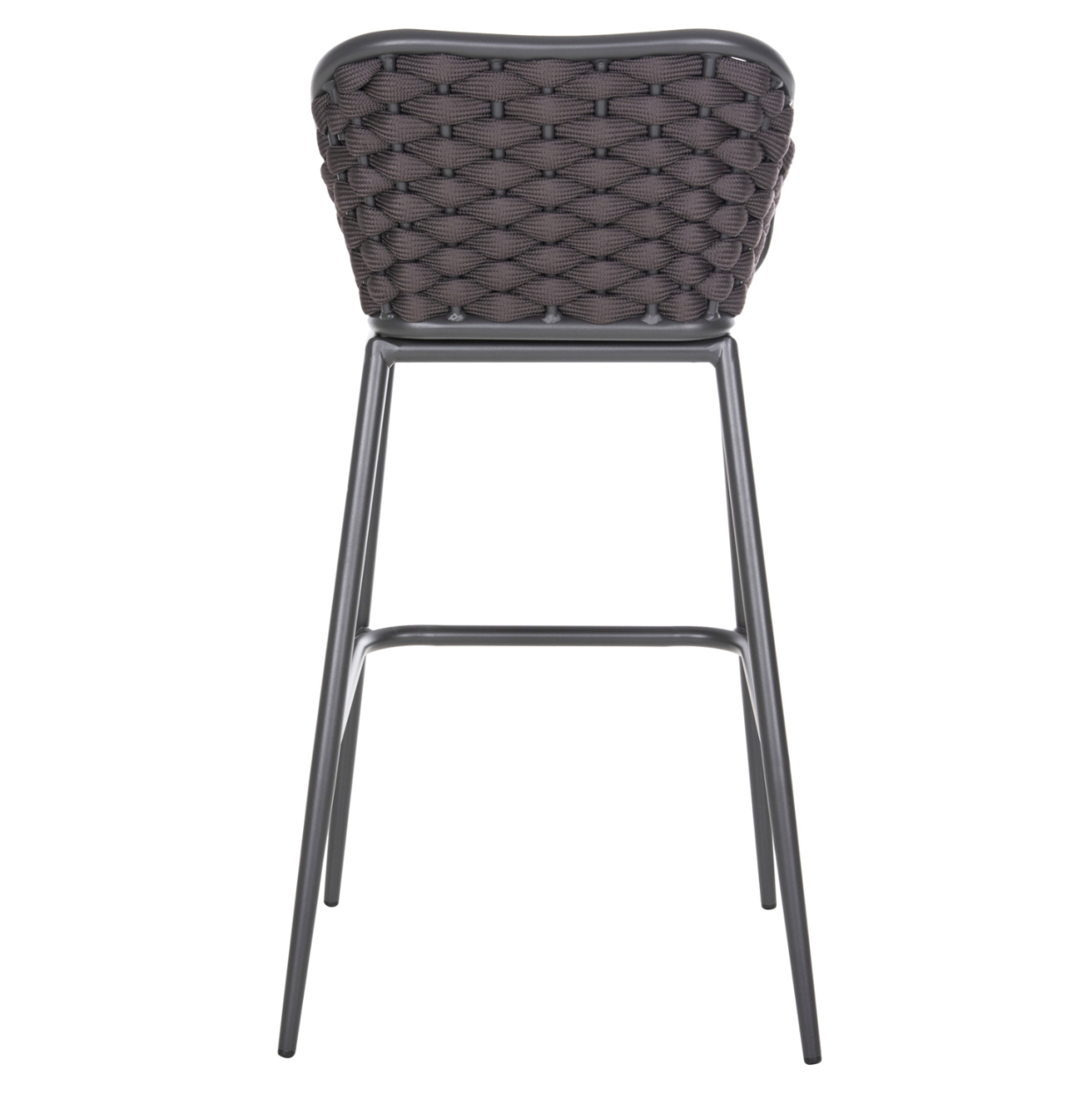 BAR STOOL ALUMINUM FRAME DARK GREY-ROPE BROWN 50x50x103Hcm.HM5862.01 [6]