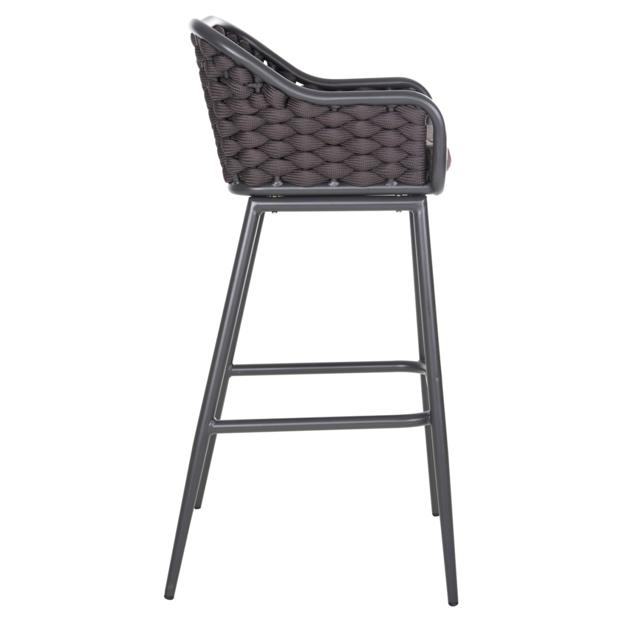 BAR STOOL ALUMINUM FRAME DARK GREY-ROPE BROWN 50x50x103Hcm.HM5862.01 [4]