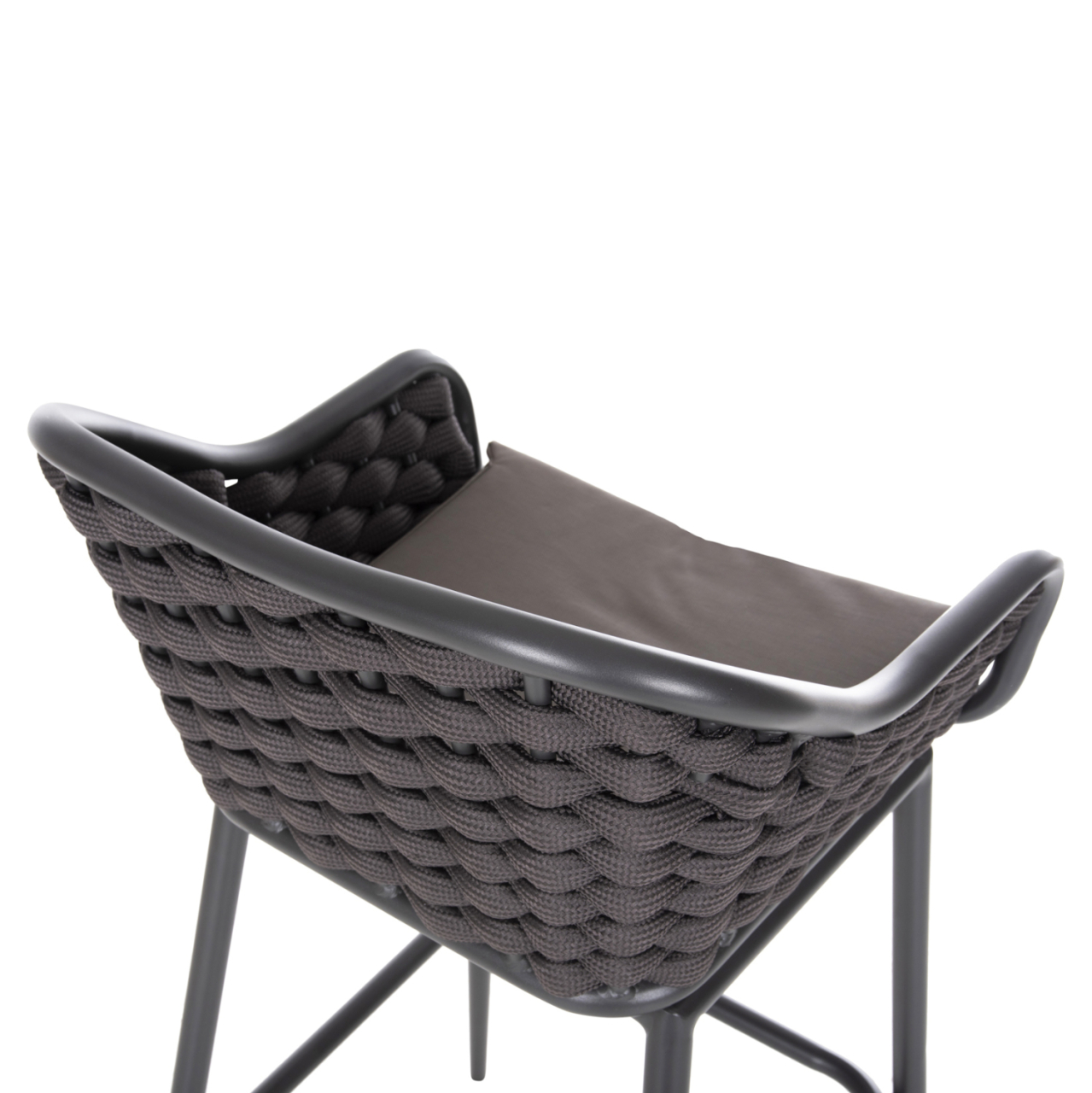 BAR STOOL ALUMINUM FRAME DARK GREY-ROPE BROWN 50x50x103Hcm.HM5862.01 [8]